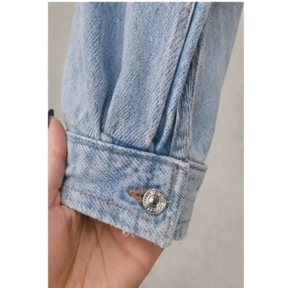 Citizens of Humanity Utility Denim Y2K Jumpsuit Light Wash Zip Front Size M - Picture 8 of 12